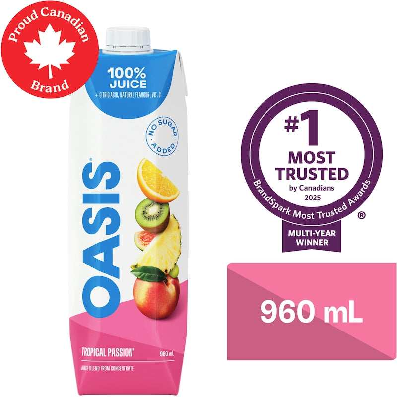 Oasis Tropical Passion Fruit Juice, 960mL – SipStop Direct