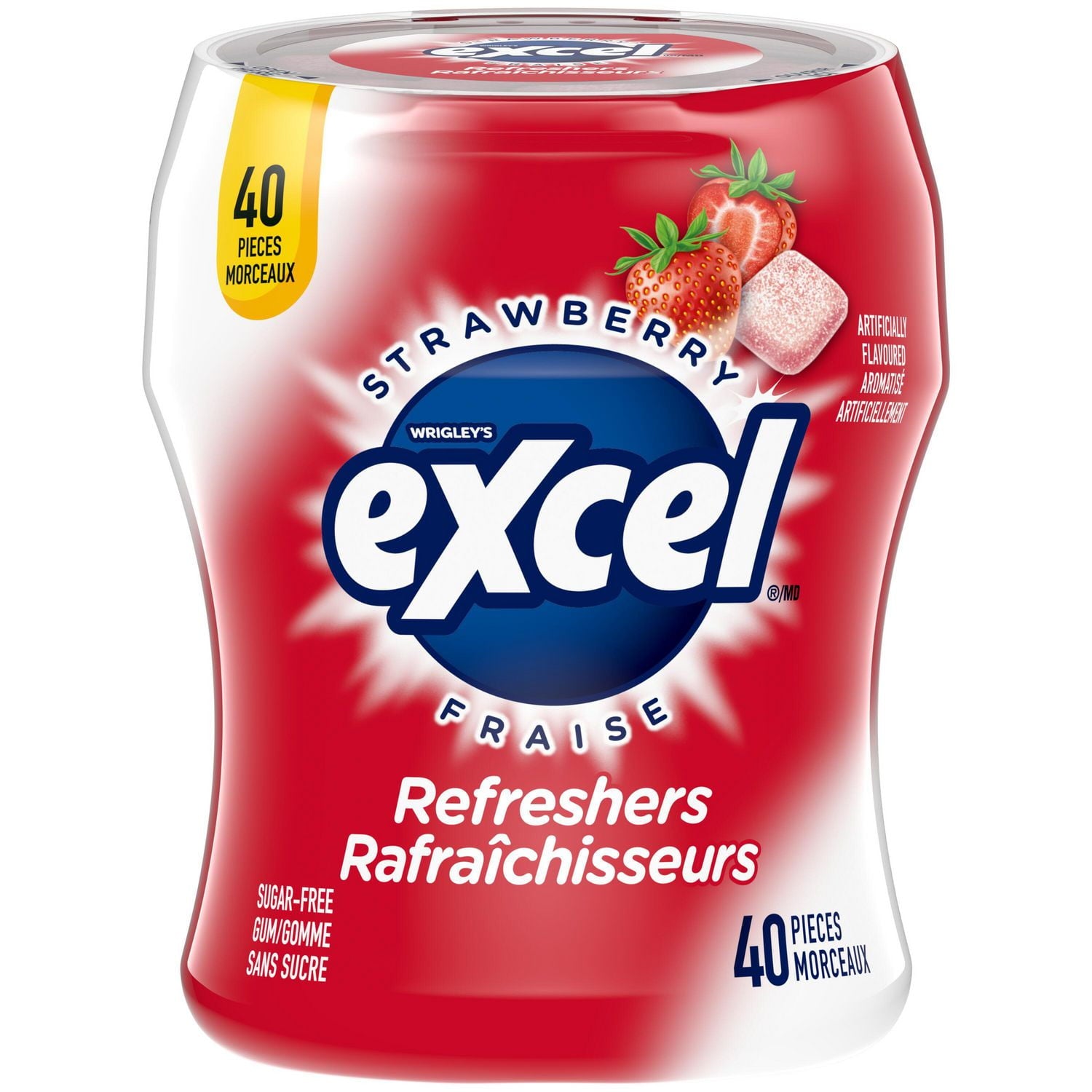 Excel Gum, Refreshers Strawberry, 40 pieces