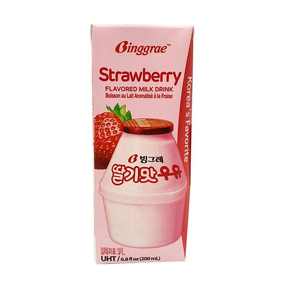 Binggrae Strawberry Flavored Milk Drink, 200mL