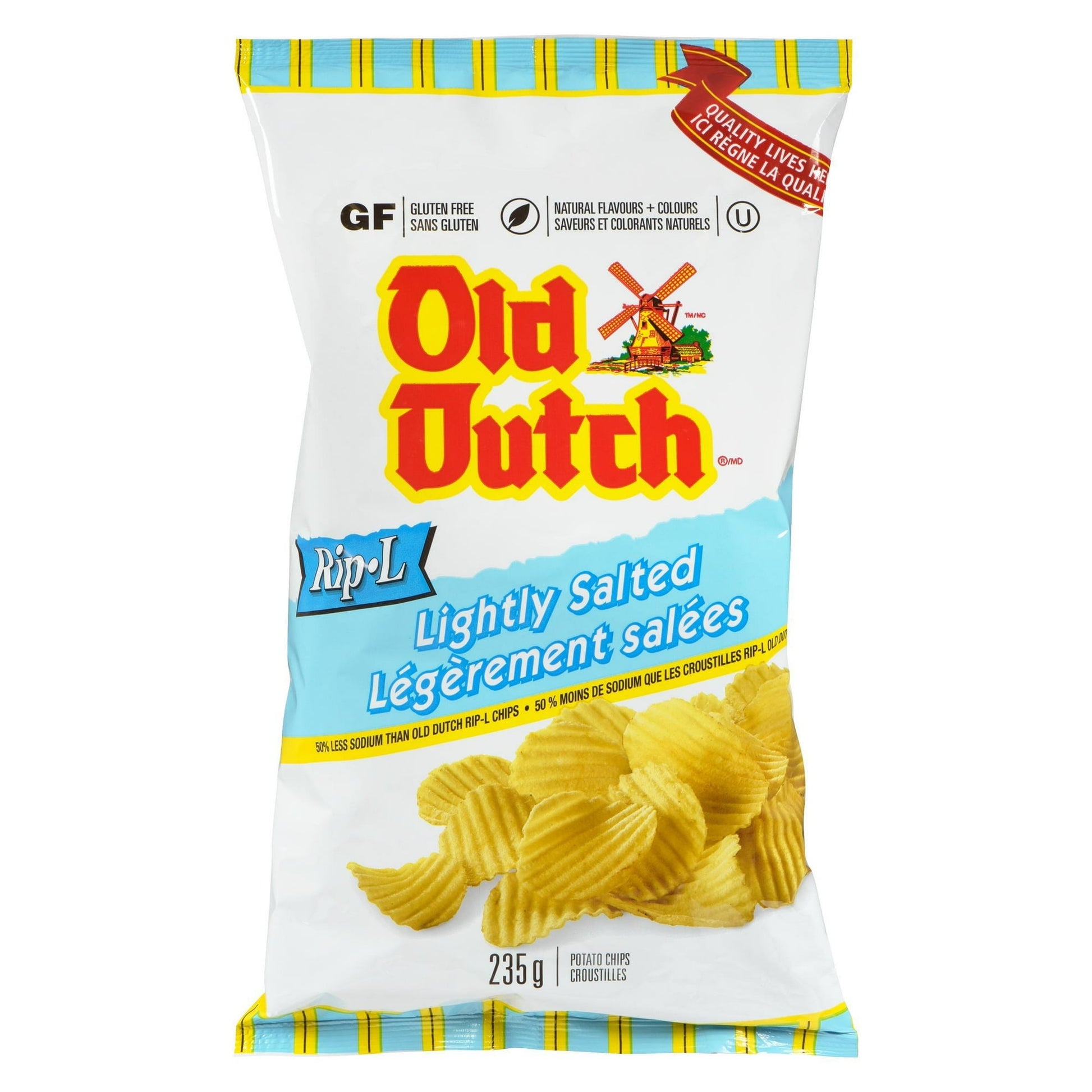 Old Dutch Rip-L Lightly Salted, 235g