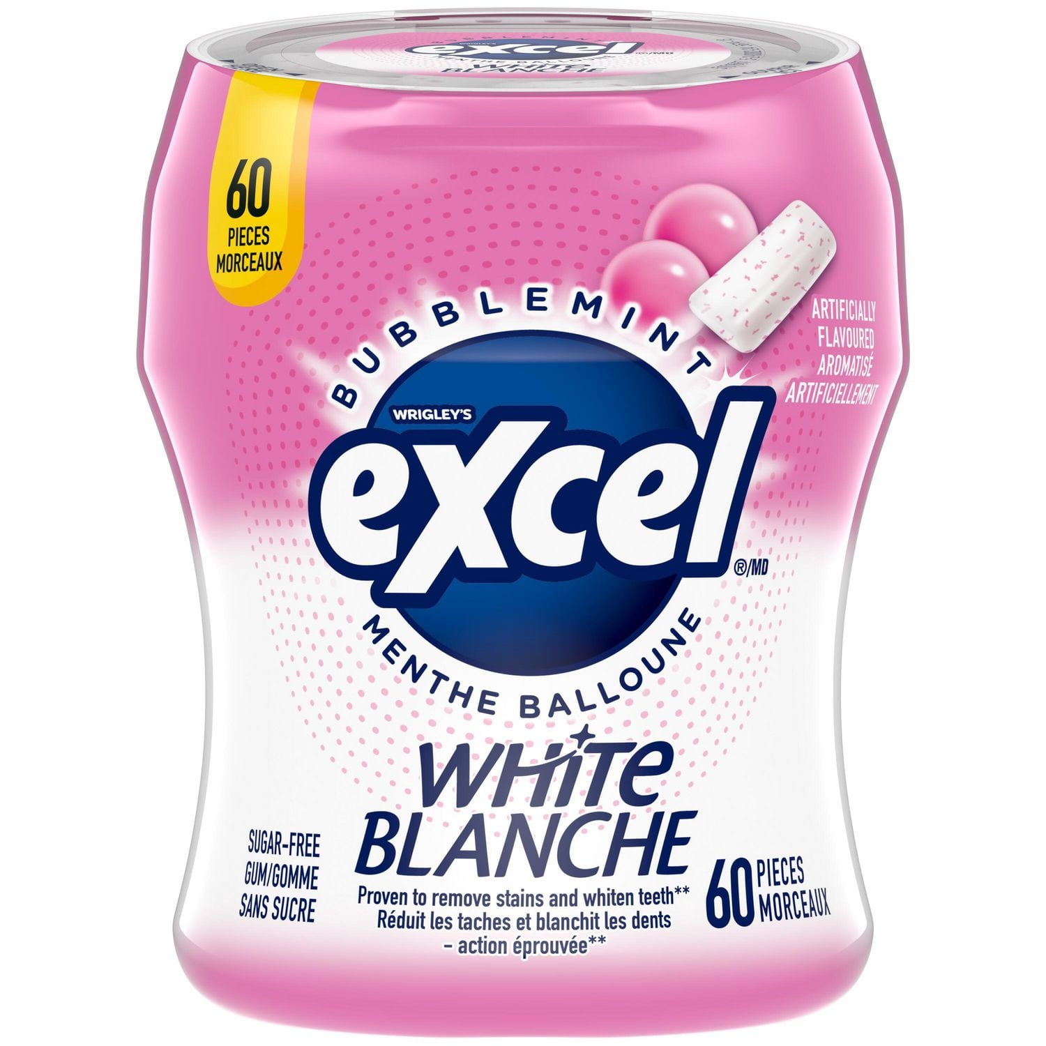 Excel Gum, White Bubblemint, 60 pieces