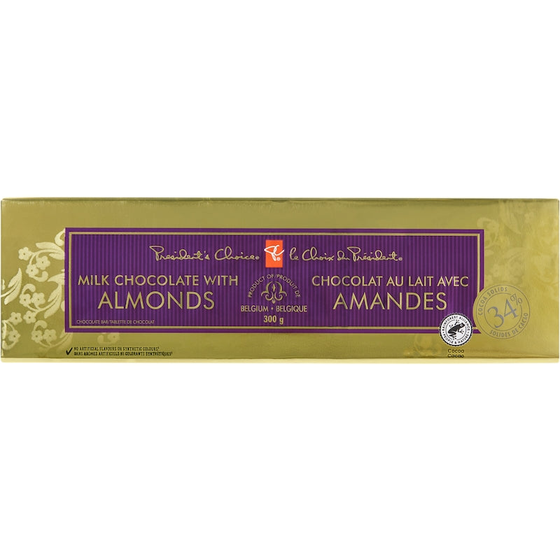 President's Choice Milk Chocolate Bar with Almonds, 300g