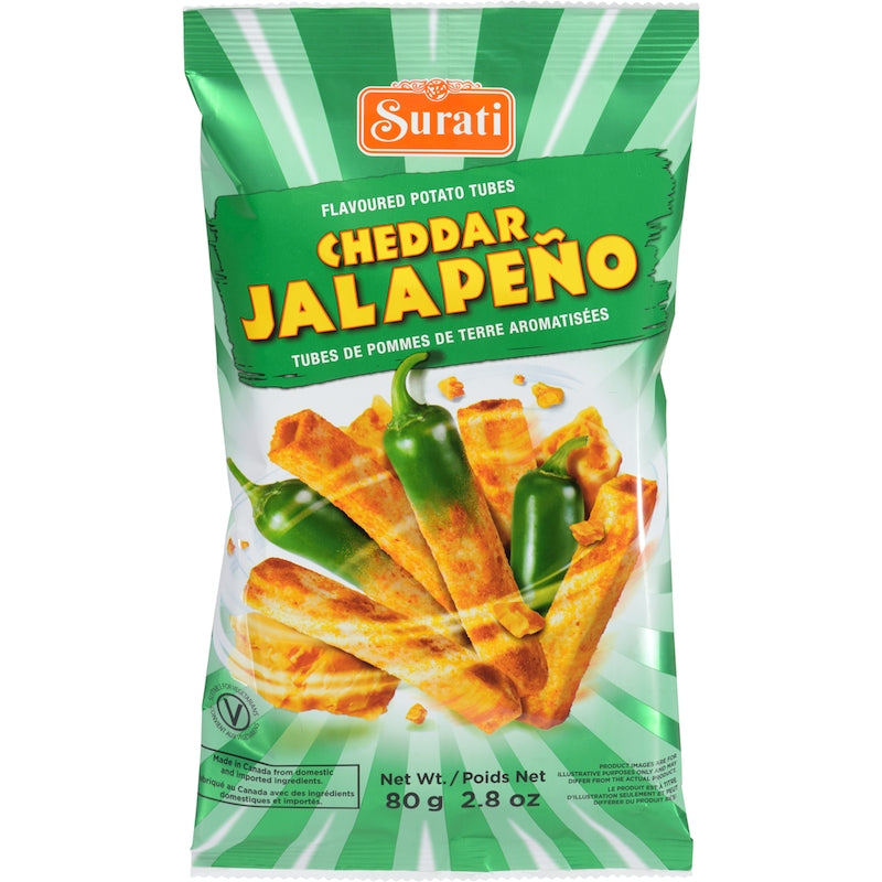 Surati Cheddar Jalapeno Tubes, 80g