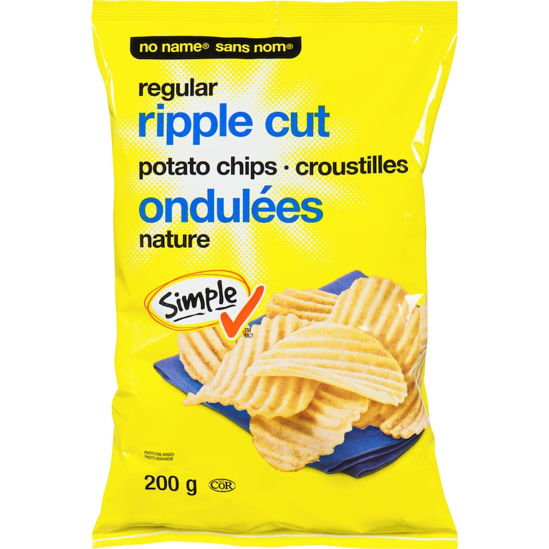No Name Potato Chips, Regular Rippled, 200g