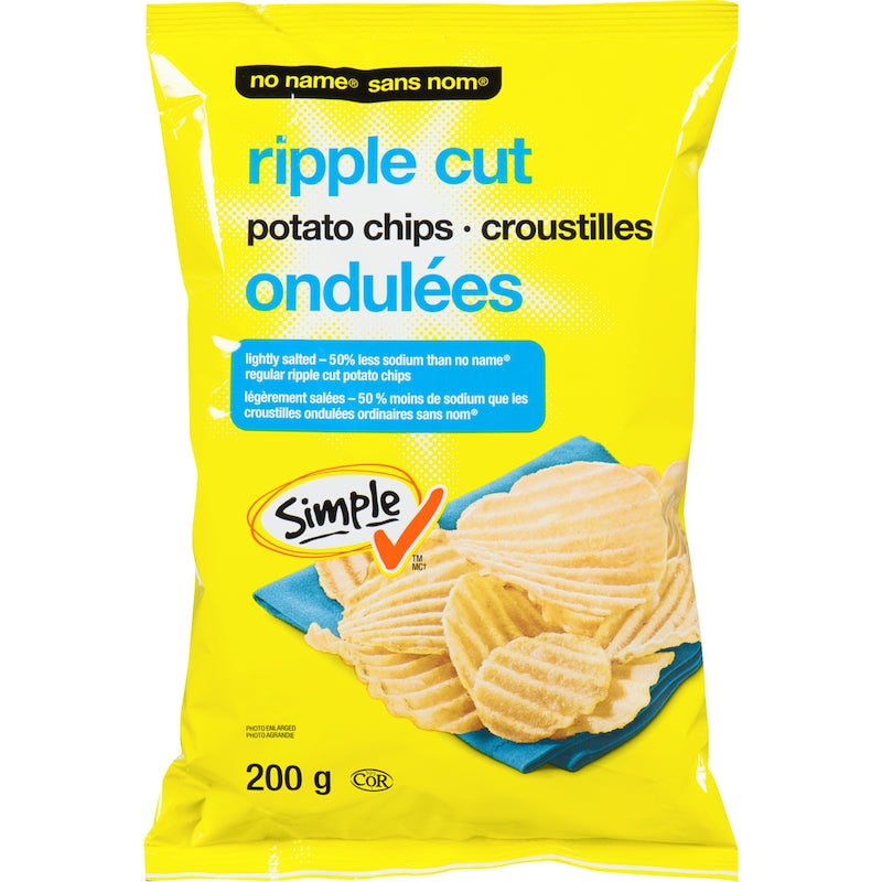 No Name Potato Chips, Lightly Salted Rippled, 200g