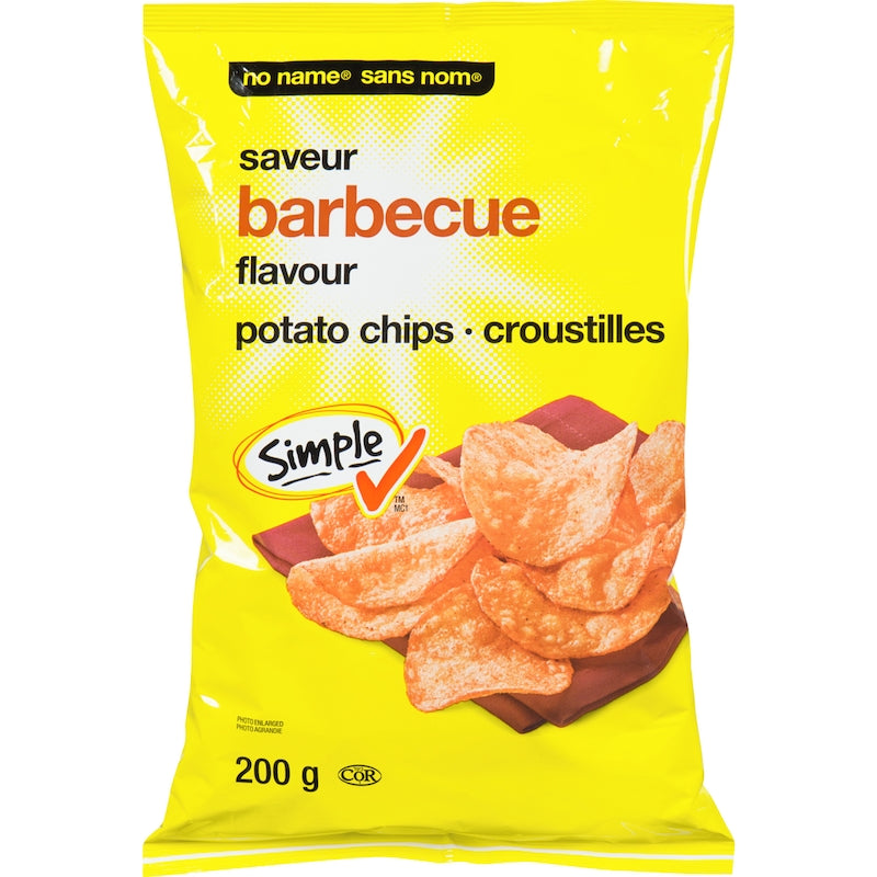 No Name Potato Chips, Barbecue, 200g