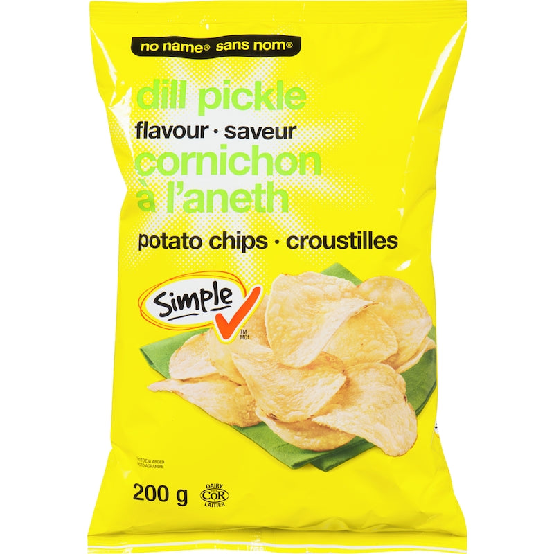 No Name Potato Chips, Dill Pickle, 200g