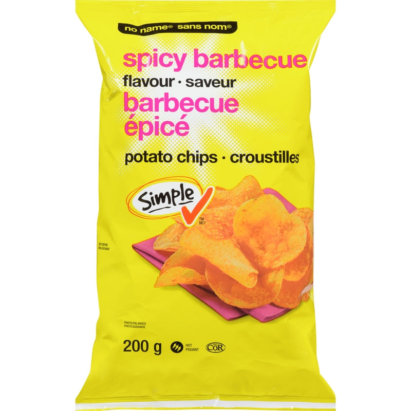 No Name Potato Chips, Spicy Barbecue, 200g