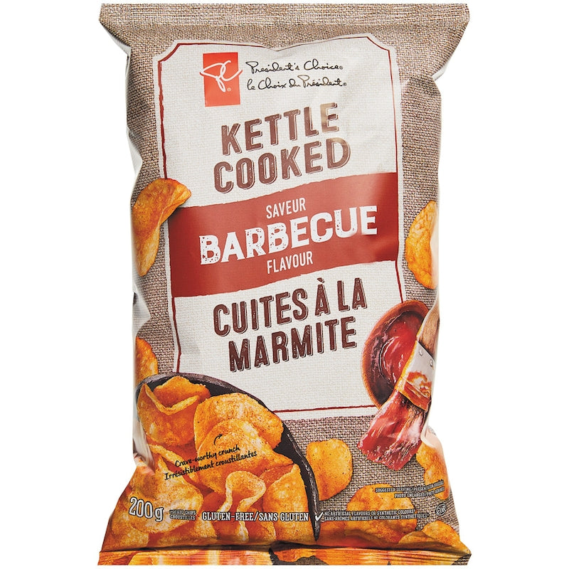 President's Choice Kettle Cooked Chips, Barbecue, 200g