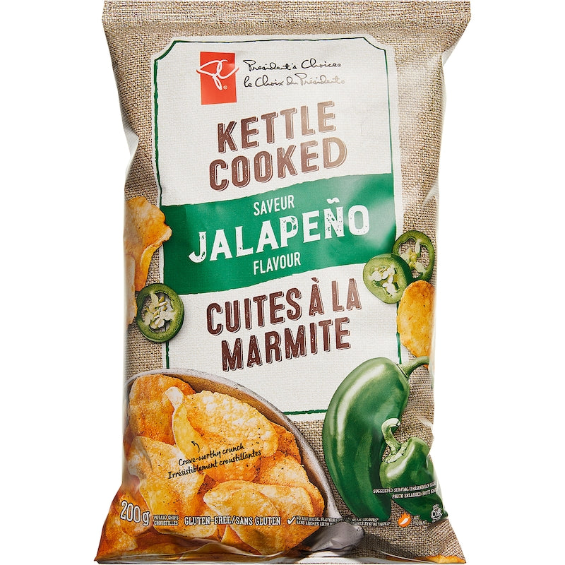 President's Choice Kettle Cooked Chips, Jalapeno, 200g