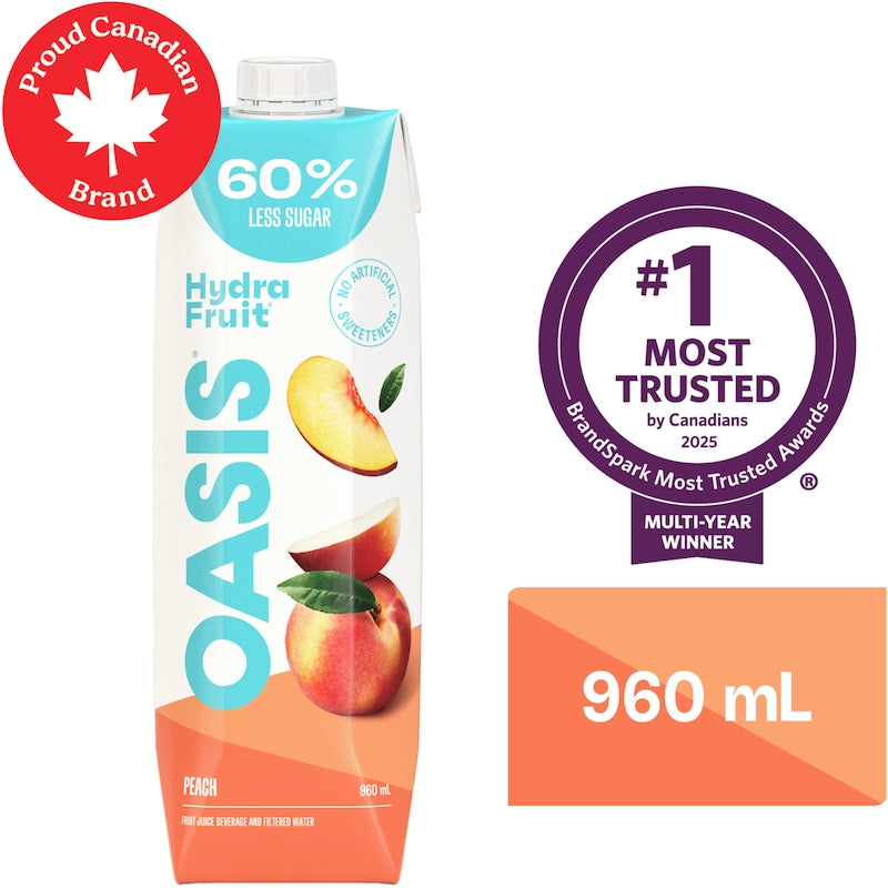 Oasis Hydrafruit Peach Beverage, 960mL
