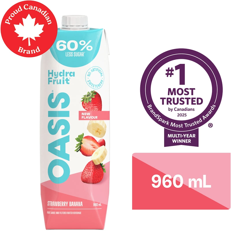 Oasis HydraFruit Strawberry Banana Fruit Juice, 960mL