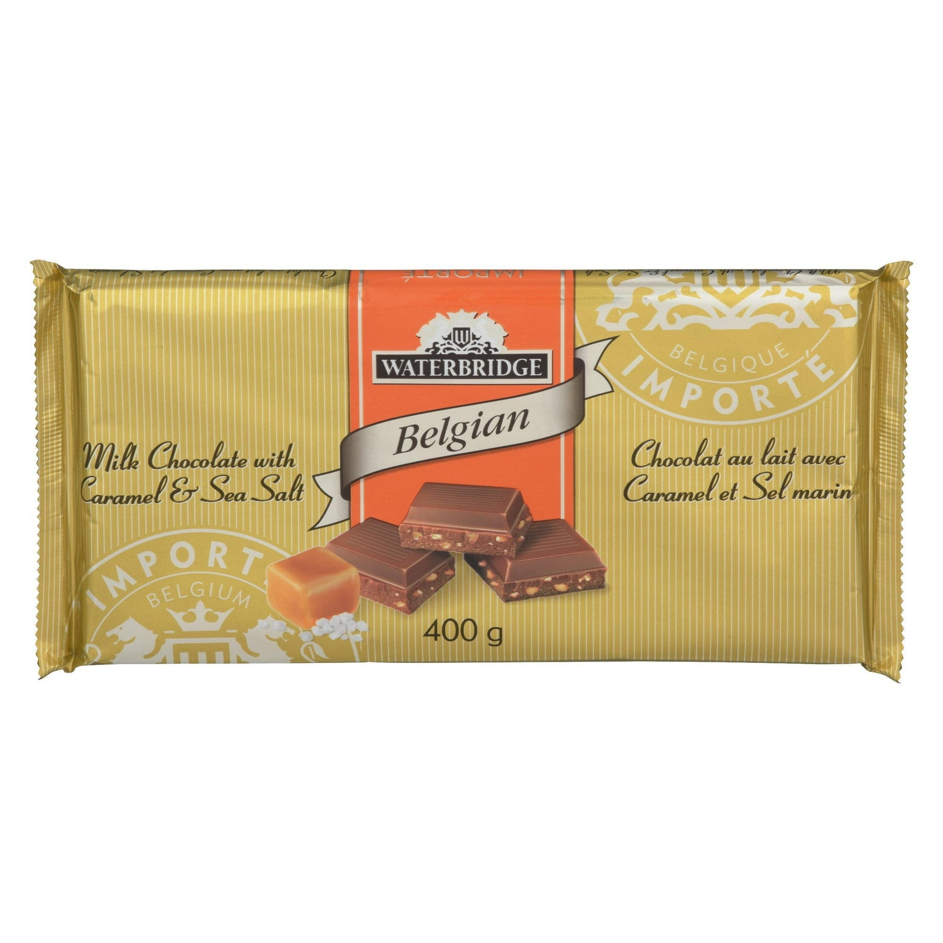 Waterbridge Chocolate Bar, Milk Chocolate with Caramel & Sea Salt, 400g