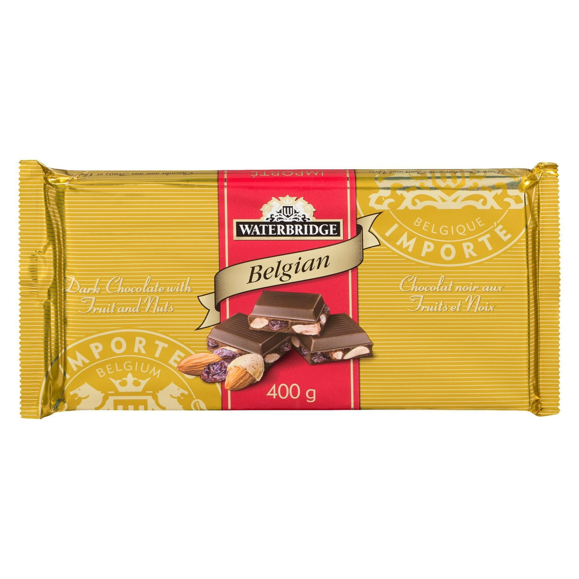 Waterbridge Chocolate Bar, Dark Chocolate with Fruit and Nuts, 400g