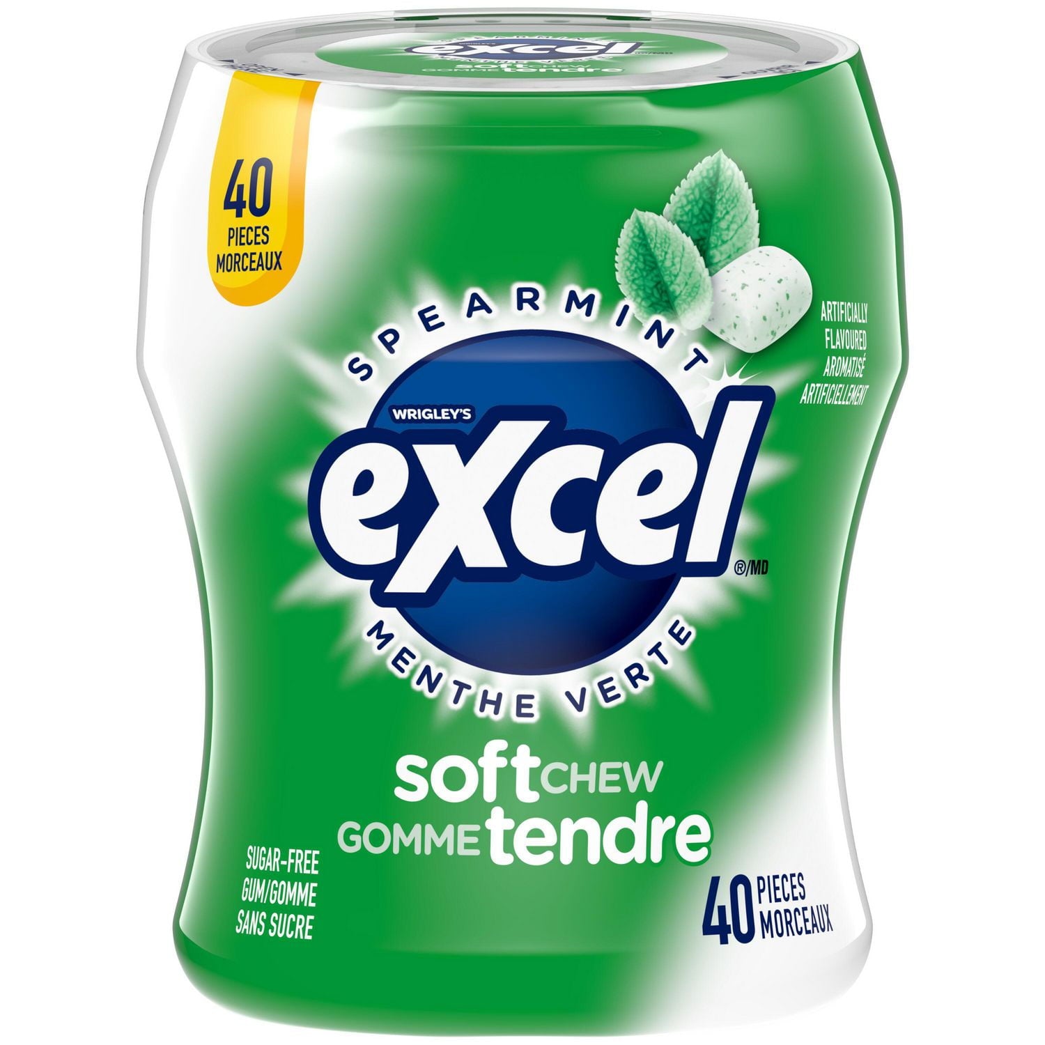 Excel Gum, Soft Chew Spearmint, 40 pieces