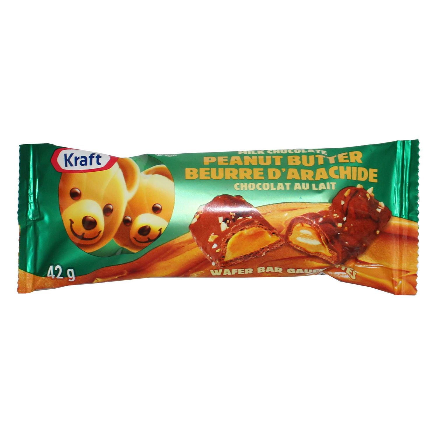 Kraft Milk Chocolate Peanut Butter Wafer Bar, 42g