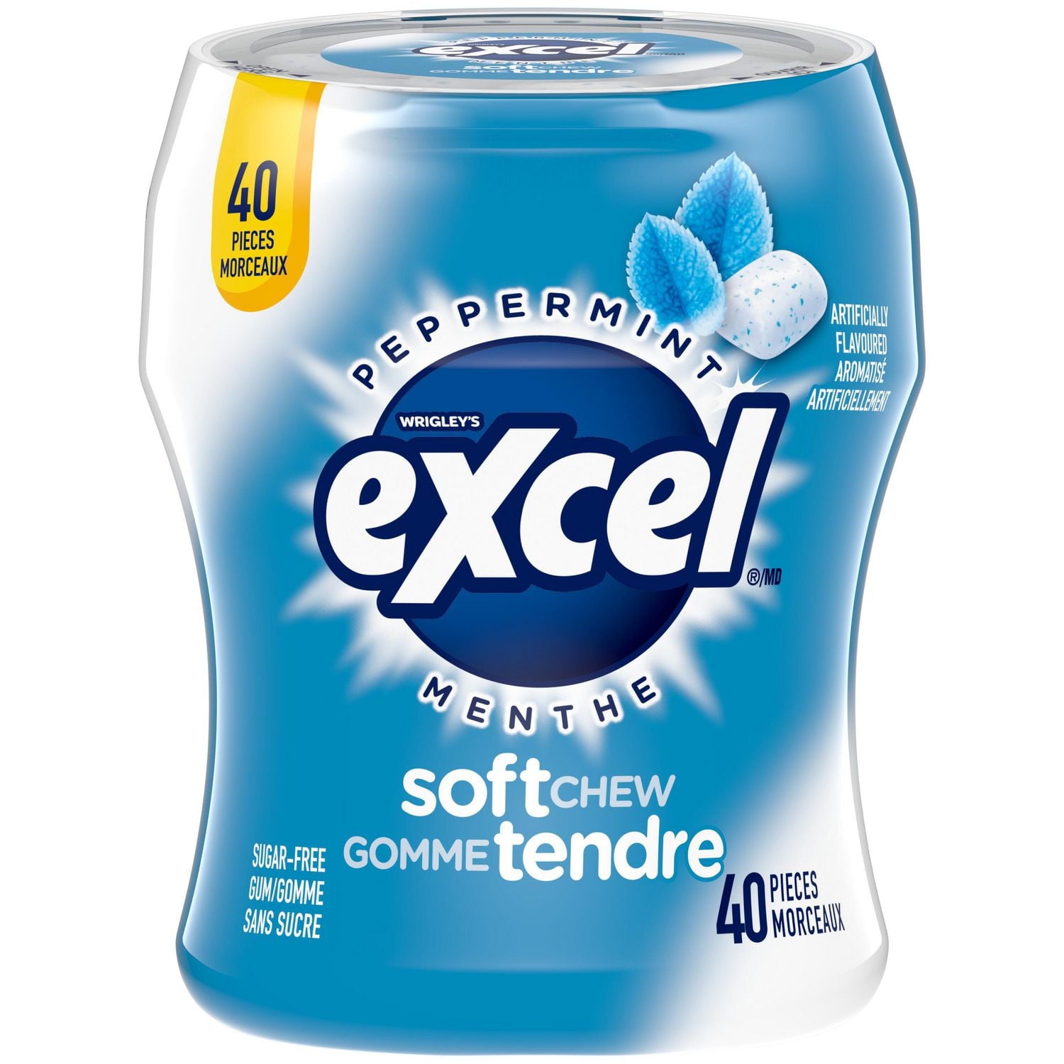 Excel Gum, Soft Chew Peppermint, 40 pieces