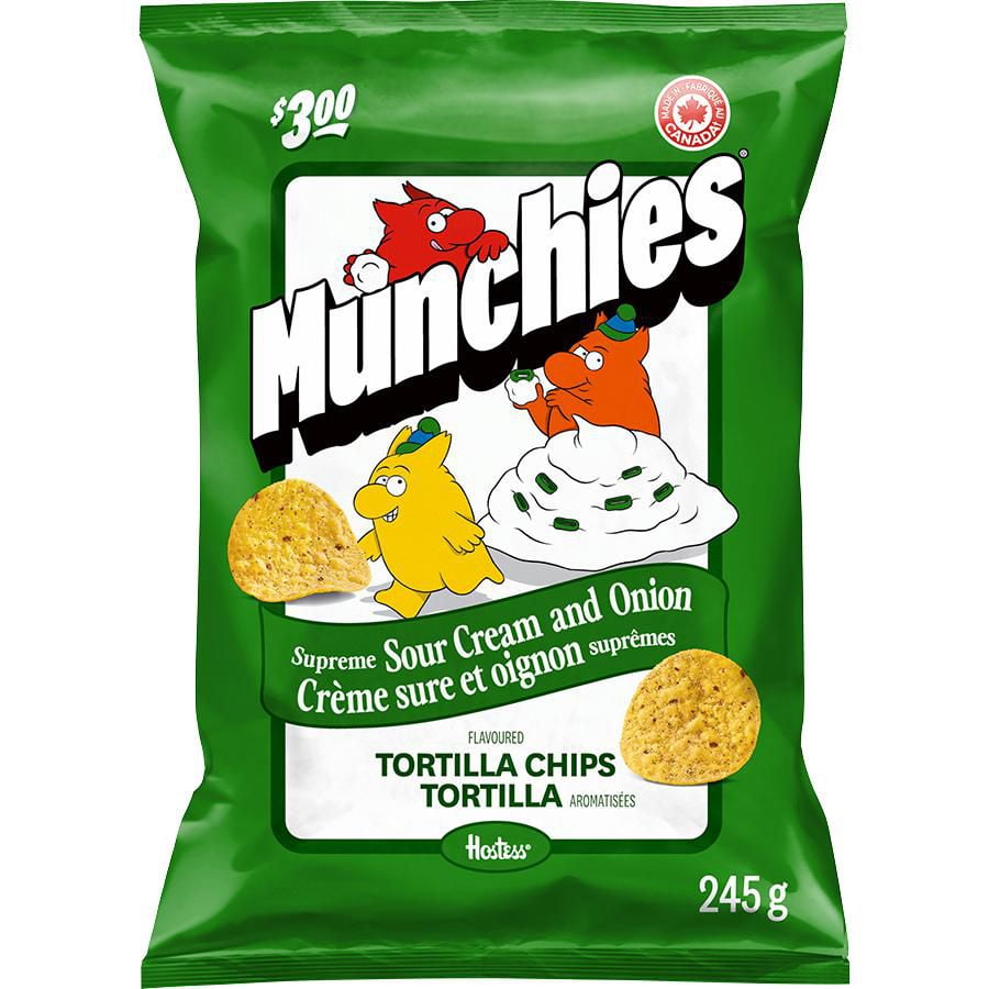 Munchies Supreme Sour Cream and Onion Flavored Tortilla Chips, 245g