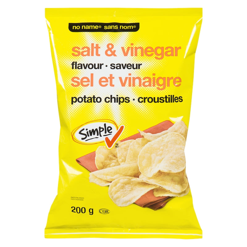 No Name Potato Chips, Salt & Vinegar, 200g
