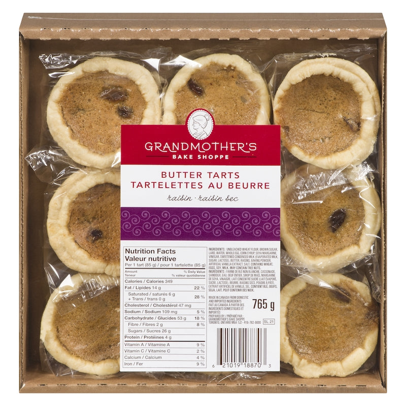 Grandmother's Bake Shoppe Butter Tarts, Raisin, 765g