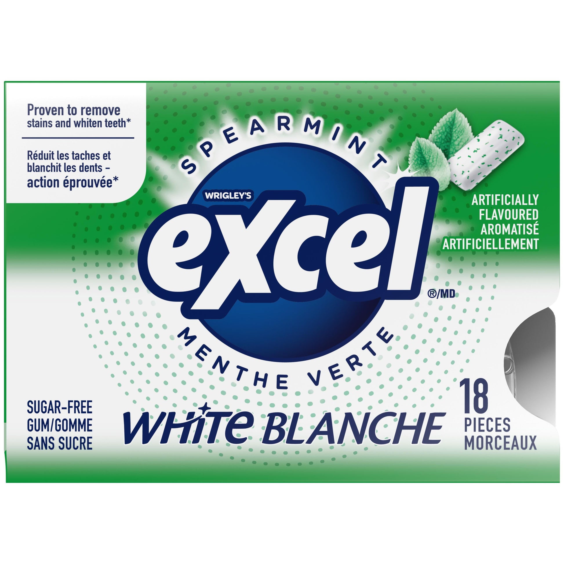 Excel Gum, White Spearmint, 18 pieces