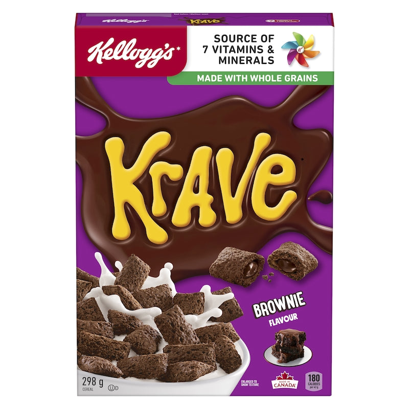 Kellogg's Krave Cereal, Brownie, 298g