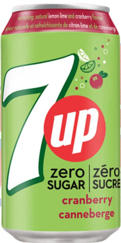 7UP, Cranberry Zero Sugar, 355mL