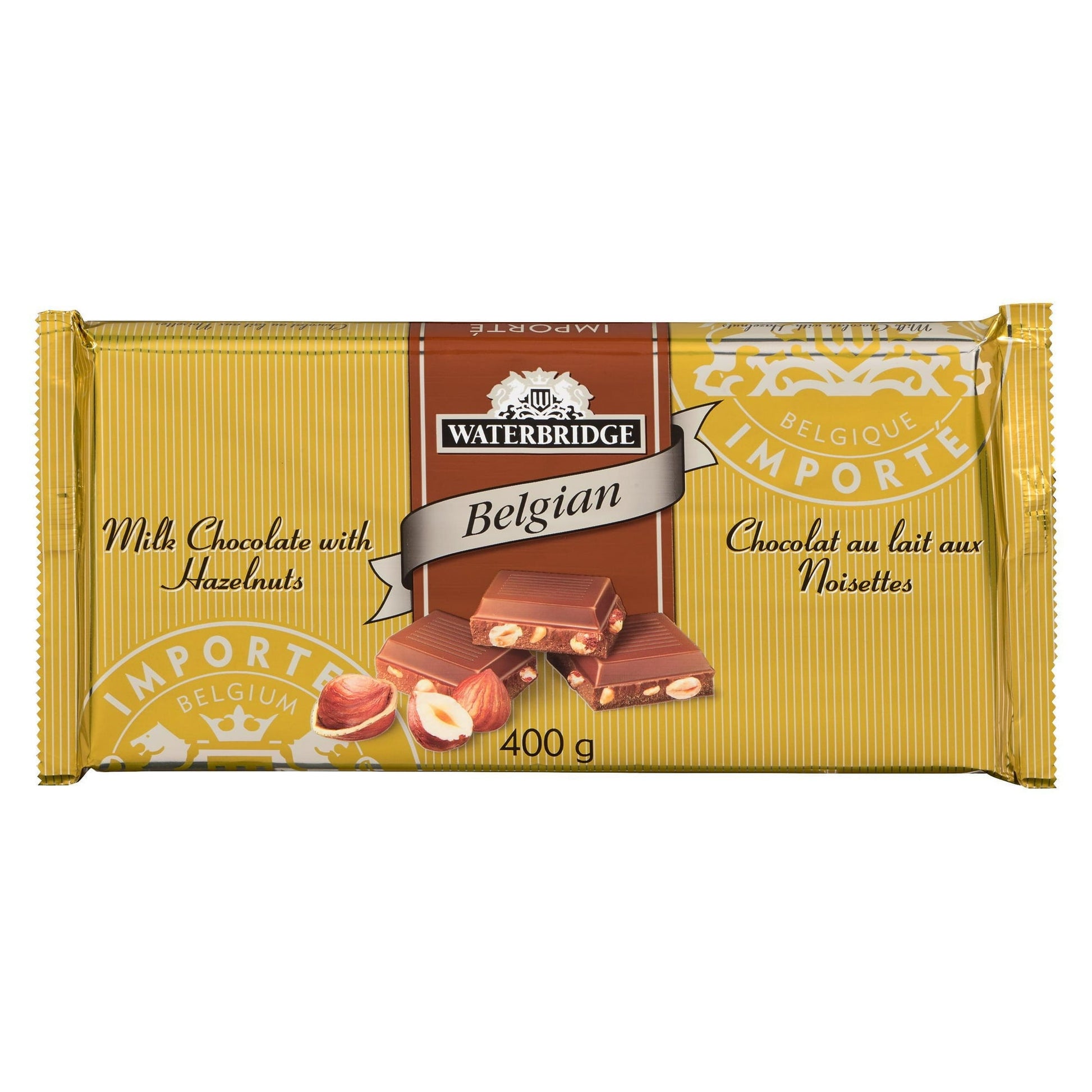 Waterbridge Chocolate Bar, Milk Chocolate with Hazelnuts, 400g