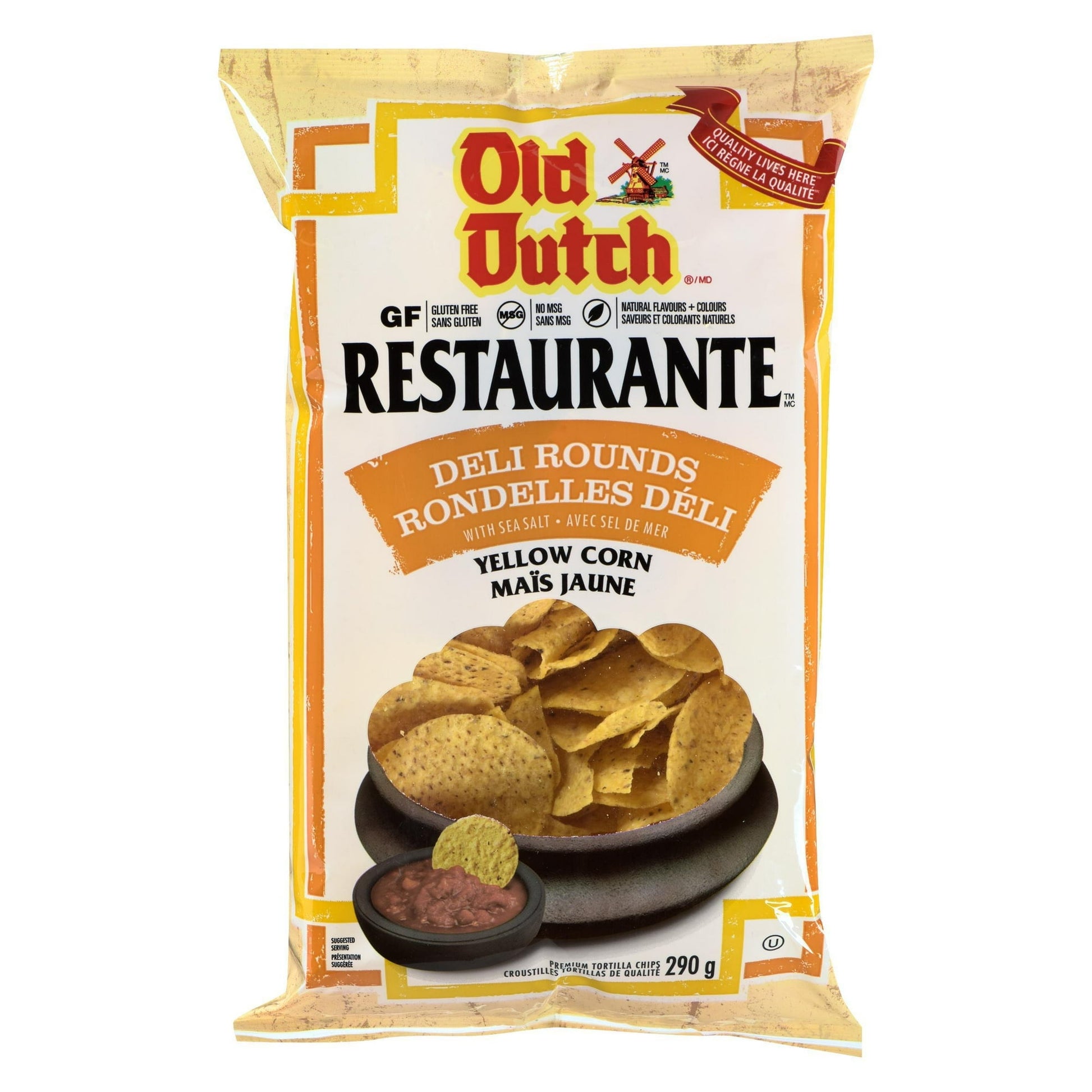 Old Dutch Restaurante Deli Rounds with Sea Salt, 275g