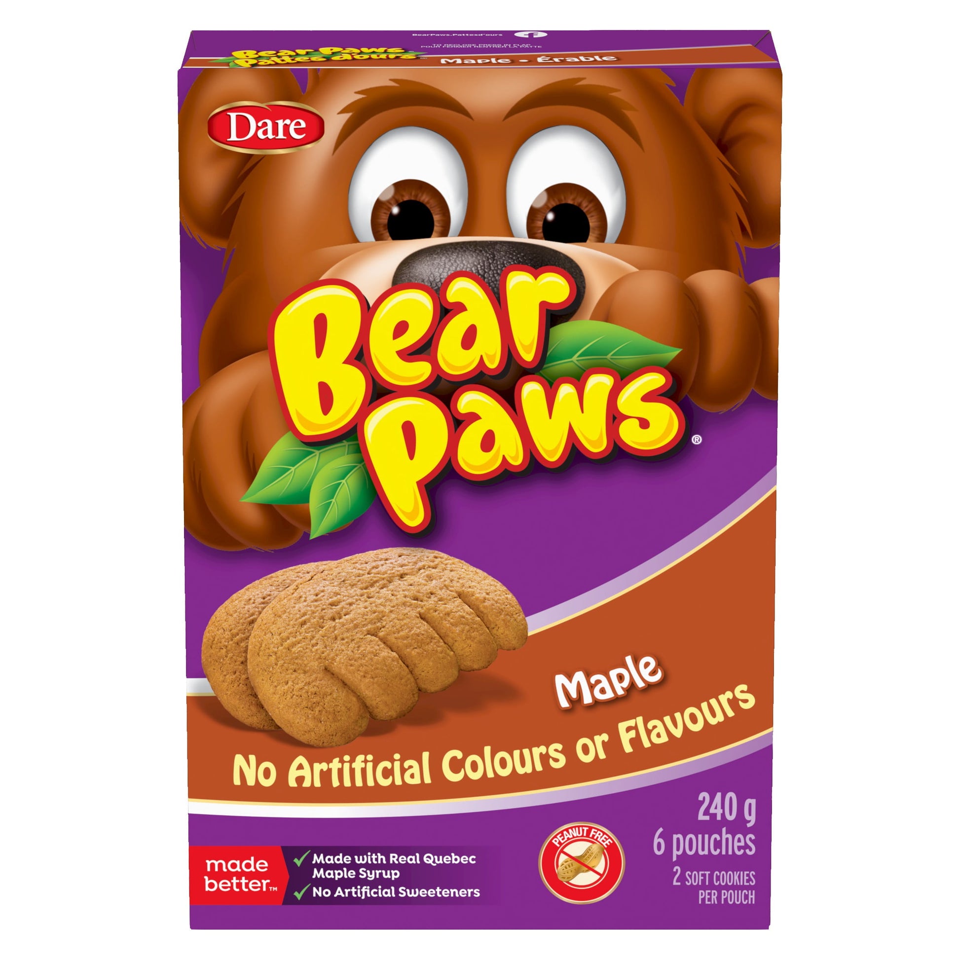 Dare Bear Paws Cookies, Maple, 240g
