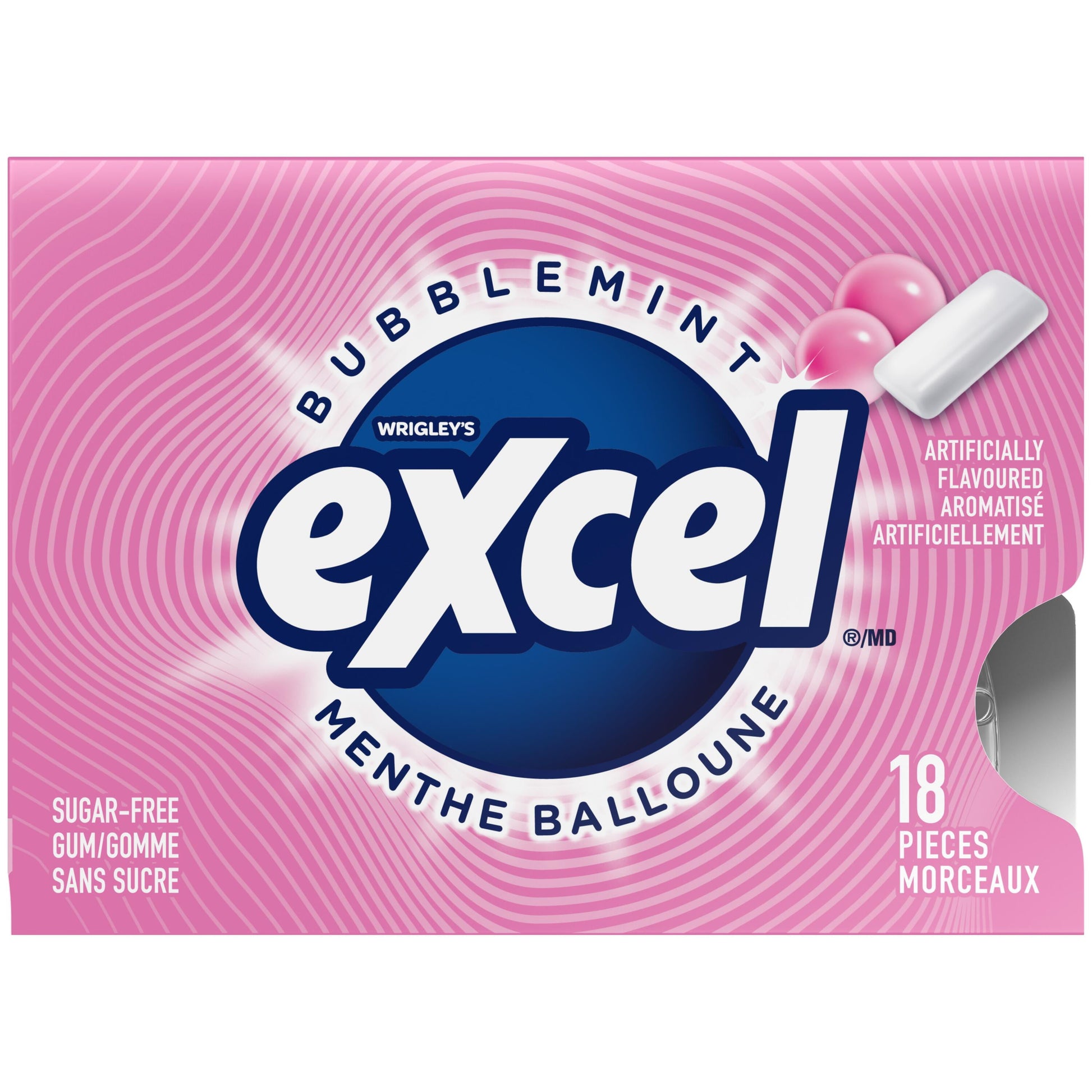Excel Gum, Bubblemint, 18 pieces
