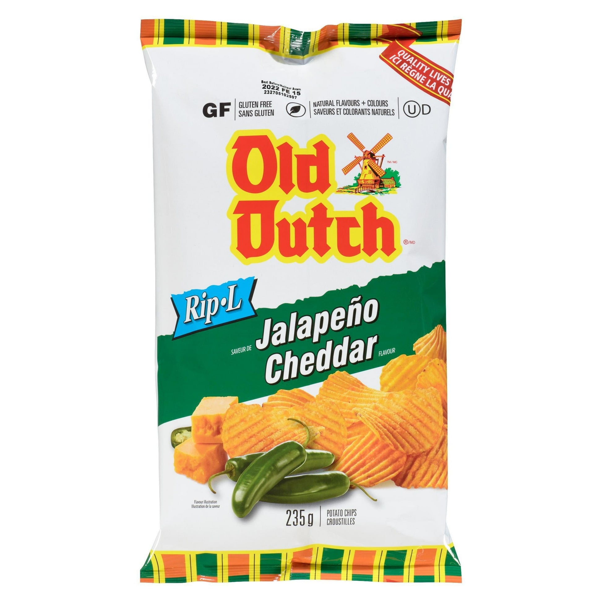 Old Dutch Rip-L Jalapeno Cheddar, 235g