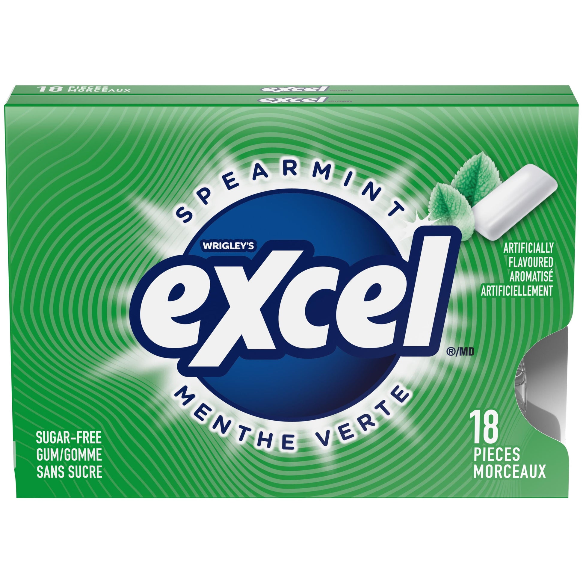 Excel Gum, Spearmint, 18 pieces
