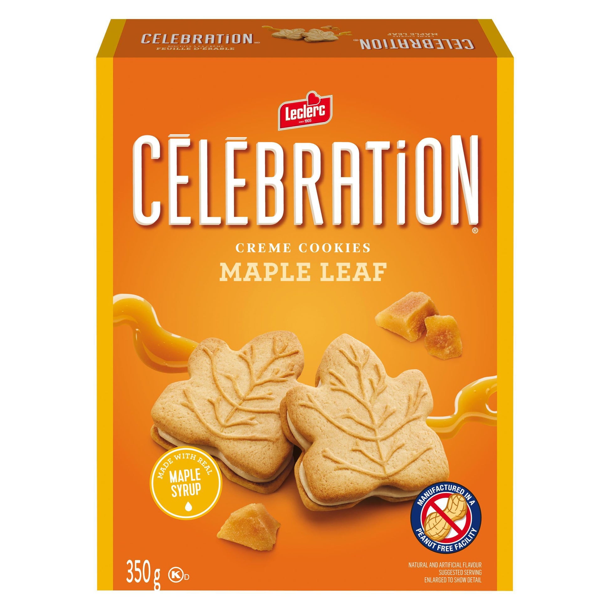 Leclerc Celebration Creme Cookies, Maple Leaf, 350g
