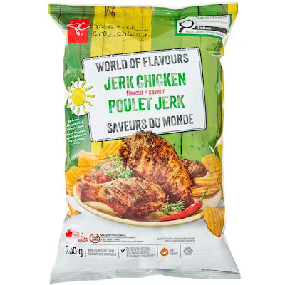 President's Choice World of Flavors Jerk Chicken Flavor Rippled Potato Chips, 200g