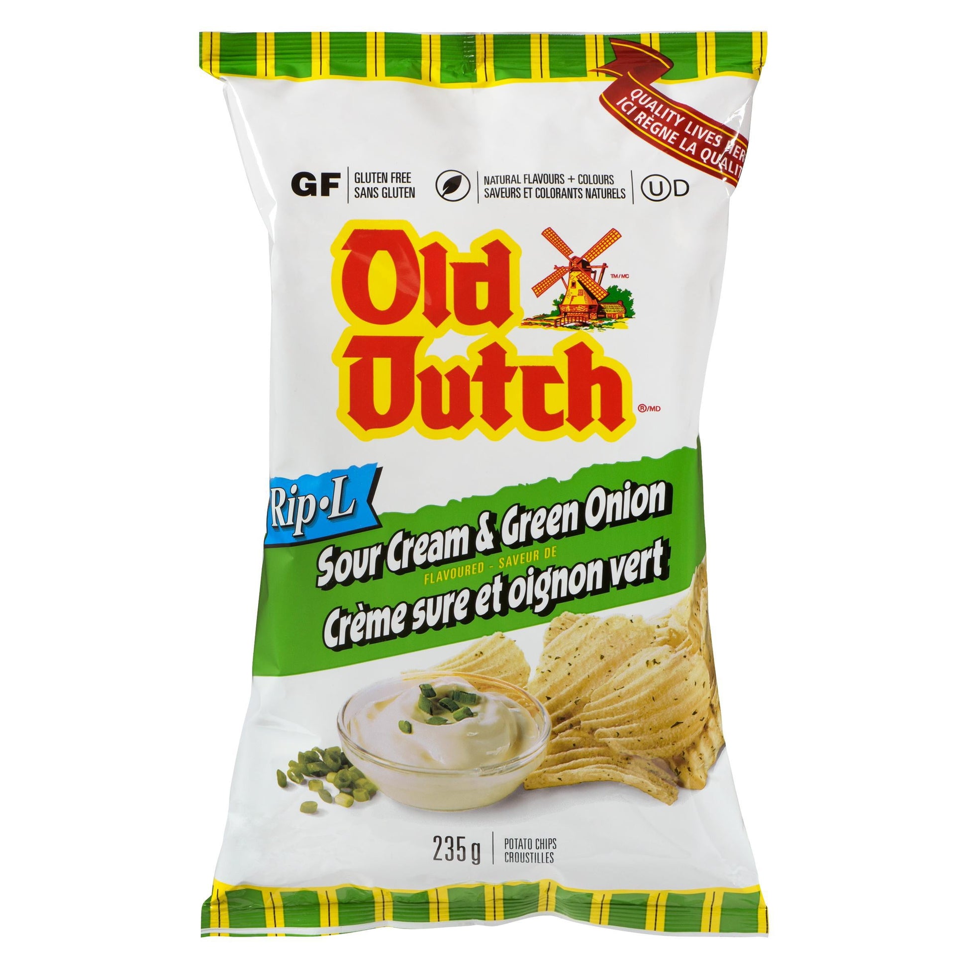 Old Dutch Rip-L Sour Cream & Green Onion, 235g