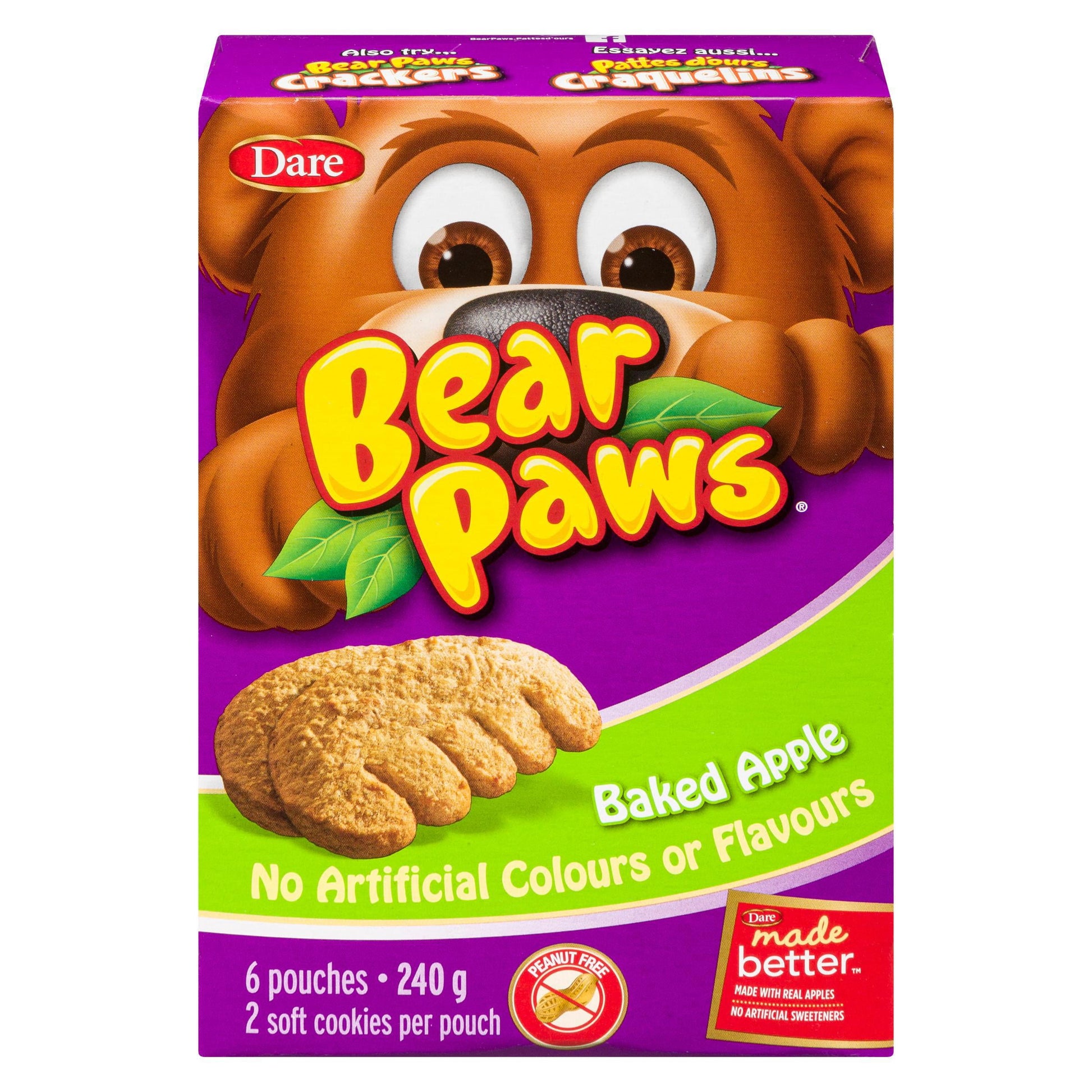 Dare Bear Paws Cookies, Baked Apple, 240g