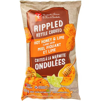 President's Choice Kettle Cooked Chips, Hot Honey & Lime Flavor, 200g