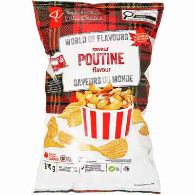 President's Choice World of Flavors Poutine Flavor Rippled Potato Chips, 200g