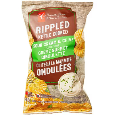 President's Choice Kettle Cooked Chips, Sour Cream & Chive, 200g