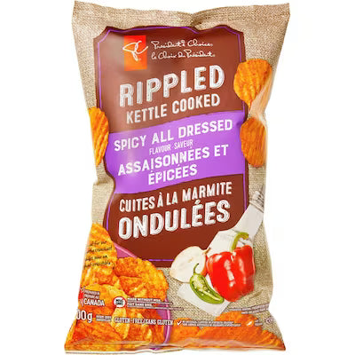President's Choice Kettle Cooked Chips, Spicy All Dressed, 200g